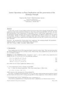 Lattice operations on fuzzy implications and the preservation of the ...