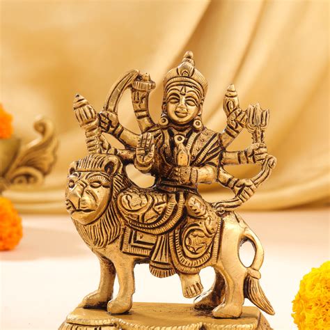 Brass Durga Devi Idol (4.5 Inch) – Vedansh Craft