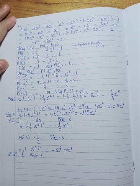 p(X) = 11 x^3 - 2x^2 - (x^3 - x^2 ) + ( -5X^2 - 3X^3 ) - 1 B, tính p(0 ...
