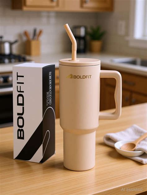 BOLDFIT Tumbler with Straw Insulated Tumbler with Lid Hot & Cold with ...