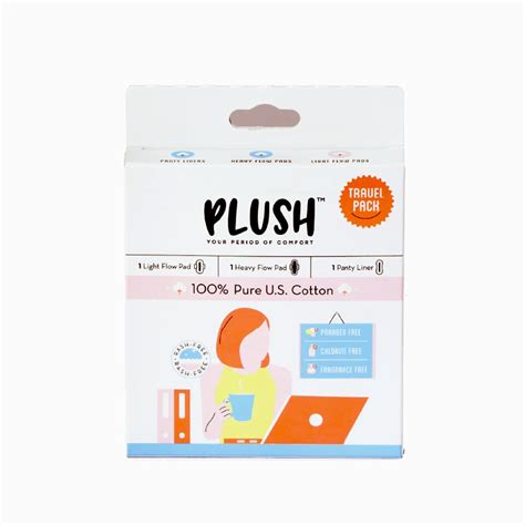 Buy Plush Travel Kit Sanitary Pads for Women 100% Pure U.S. Cotton ...
