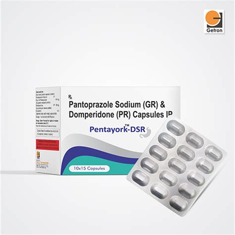 Pentayork DSR - Pantoprazole Sodium (GR) & Domperidone (PR) Capsules IP ...