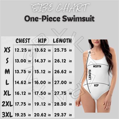 Swimsuit Size Chart | One-piece Swimsuit Size Chart | One-piece ...