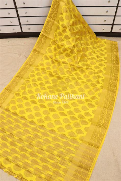 Tussar Paan Butti Saree – Kokane Paithani and Sons