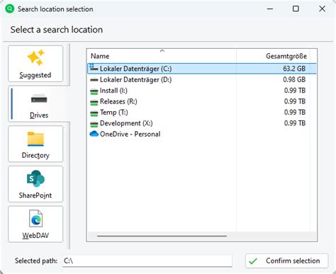 UltraSearch > Search > Select a search location