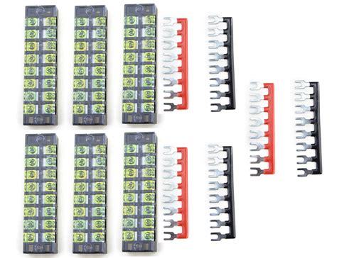 Buy XLX 12pcs (6 Set) 600V 25A 8 Positions Double Row Screw Terminal ...