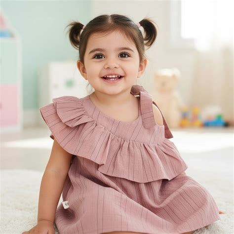 Girls’ Ruffle Frock – Stylish Summer Dress (Pink & Off White) – Metrovibe