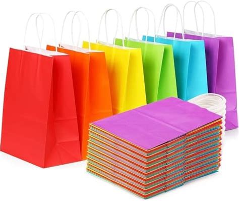 RanGit Bhumi 12 pcs Color Paper Bags 9x11x4 in - Party Favor return ...