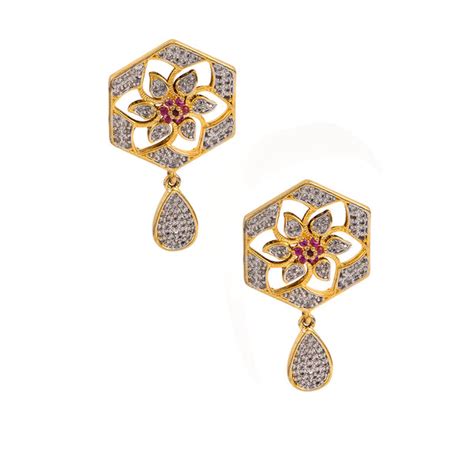 Geometric Pink CZ Pendant Set – VOYLLA