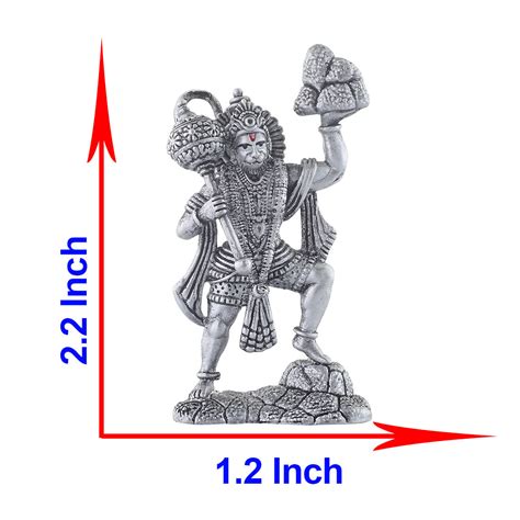 Hanuman Murti with Sanjeevani , Home & Office | 925 Silver | CaratCafe