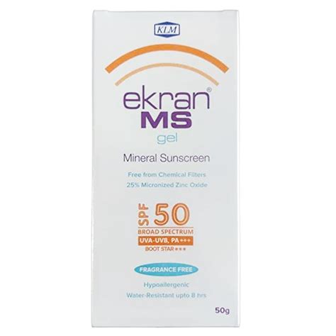 Ekran MS Mineral Sunscreen Gel SPF 50, 50gm : ClickOnCare.com