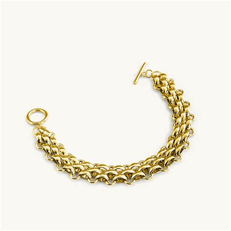 Thick Gold Interlocking Chain Bracelet – PALMONAS