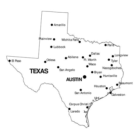 Printable Map Of Texas Cities Hand Drawn Illustration Of Texas Map
