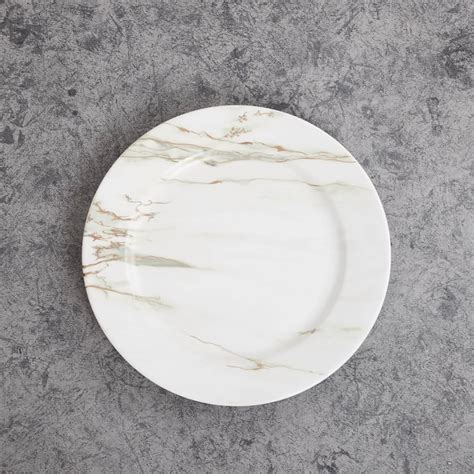Buy Fiesta Marble Beige Printed Bone China Dinner Plate - 27cm from ...