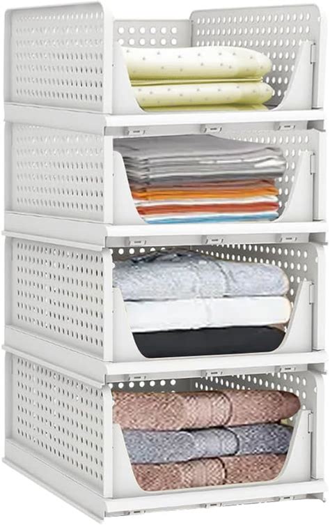 JD FRESH Big Size 4 Pieces Wardrobe Organizer for Storage/Polypropylene ...