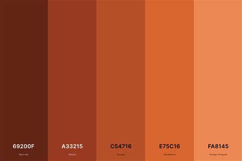 B2511A | Terracotta color palette, Hex color palette, Orange color palettes