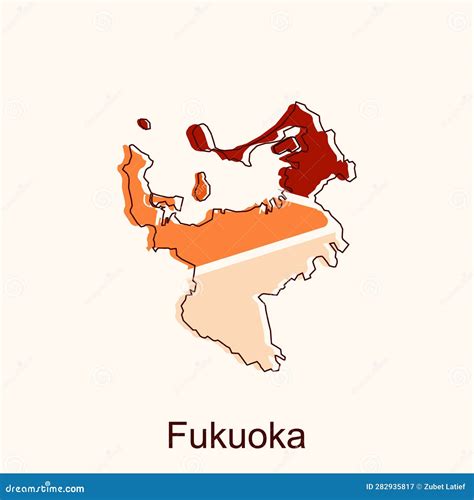 Fukuoka Map. Blank Vector Map of the Country. Borders of Japan for Your Infographic. Vector ...