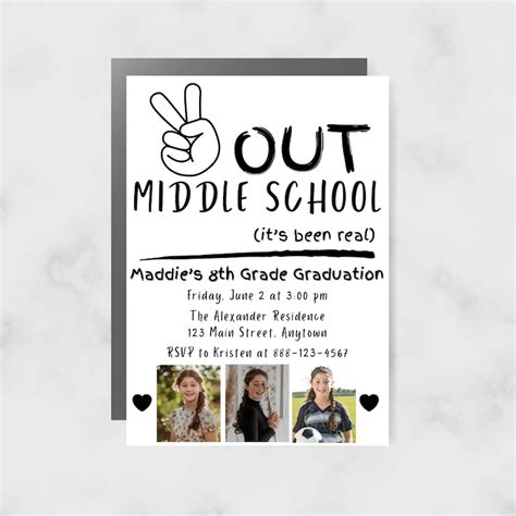 Image result for Middle School Graduation Invitations