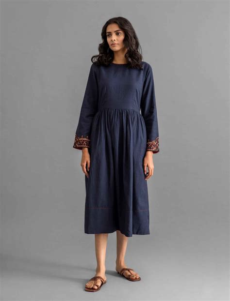 Buy Navy Fit N Flare Pezuri Dress | Latest Dresses for Women Online ...