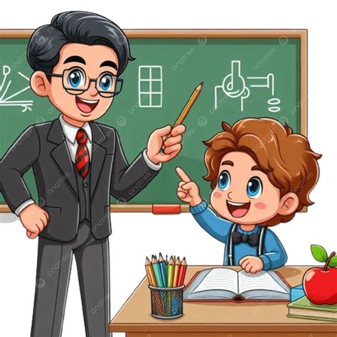Student Helping Teacher Cartoon