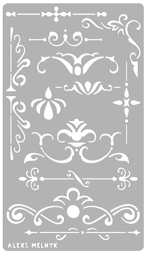 Buy Aleks Melnyk #5 Metal Journal Stencil, Wood Burning, Flowers and ...