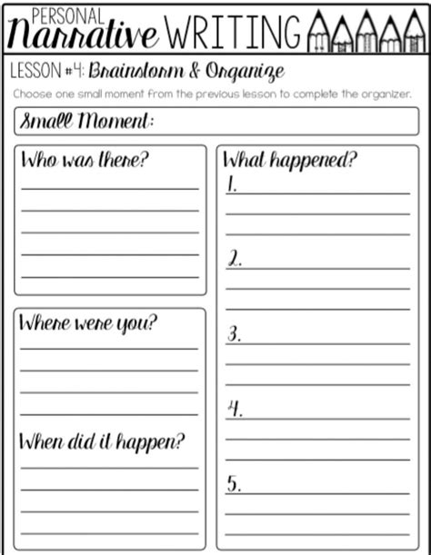 Image result for Personal Narrative Outline Worksheet