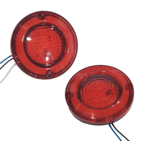 APSMOTIV Small Red LED Round Tail light Assembly Set Suitable for E ...