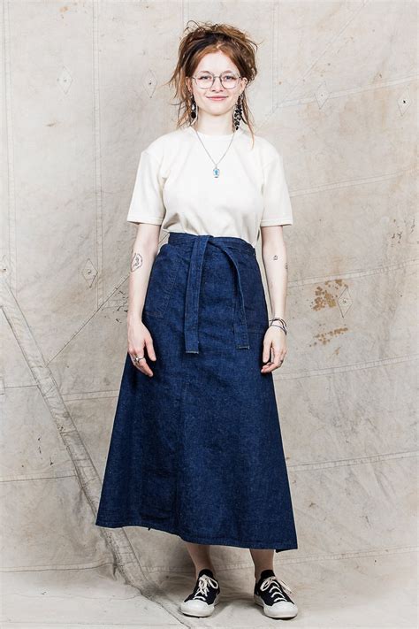 OrSlow 4014 Women's Denim Wrap Long Skirt – Second Sunrise