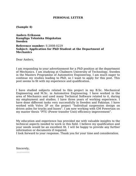 Image result for Personal Letter Example