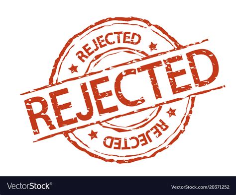 Rejected stamp sign Royalty Free Vector Image - VectorStock