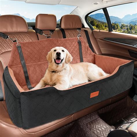 HEGGCOOE Large Dog Car Seat Under 100 lbs, Washable Dog Car Bed for 2 ...