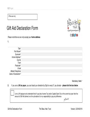 Fillable Online GUIDE 3a: Gift Aid DeclarationsVerbal and Email10 ...