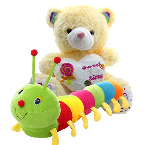 Giftdecorshop Caterpiller Stuffed Soft Toy (Multi, 58 cm) Combo with ...