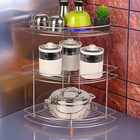 Buy Kuber Industries Stainless Steel Storage Rack, Standard, Silver ...