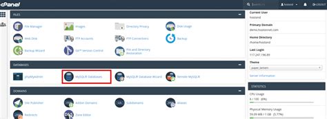 Image result for MySQL cPanel