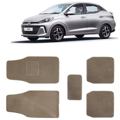 Kingsway Carpet Style Universal Car Mats for Hyundai Aura, 2023 Onwards ...
