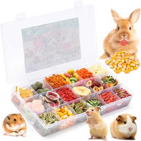 Amazon.com : DAMPET 18 Grids Bunny Natural Mix Treats, Bunny Chew Toys ...