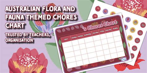 * NEW * Australian Flora and Fauna Themed Chores Chart