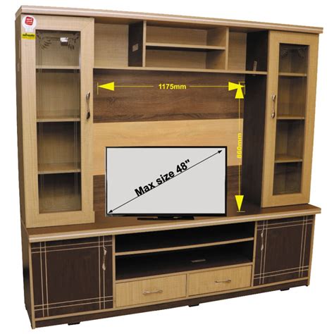 Wooden TV Wall Unit KTVU407 H Elite With Back Board 6ft