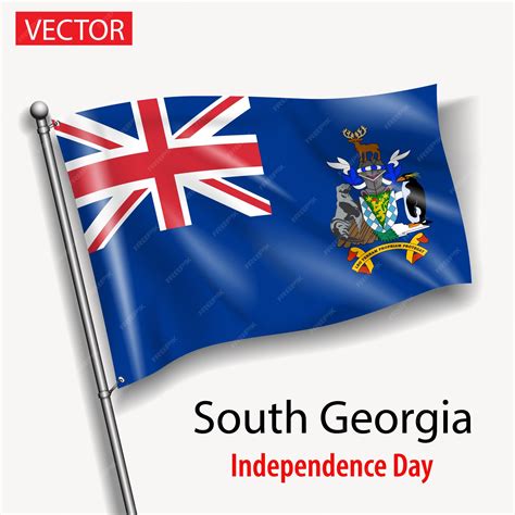 Premium Vector | South georgia flag national independence day vector ...