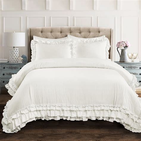 Ella Shabby Chic Ruffle Lace Comforter Set, Multiple Colors - Walmart ...