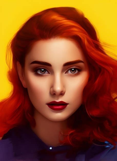 Portret pięknej kobiety, Cyfrowy obraz pięknej dziewczyny, Ilustracja ...