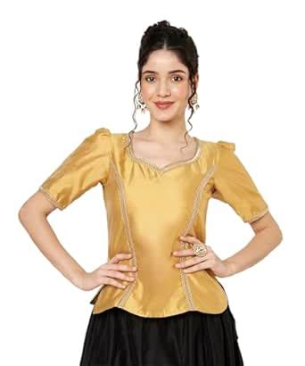Buy studio rasa Women's Silk Blend Embellished Readymade Blouse for ...