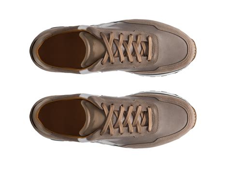 Tan Suede and Leather Laivai Lace Up Running Sneaker Shoes – Costoso ...