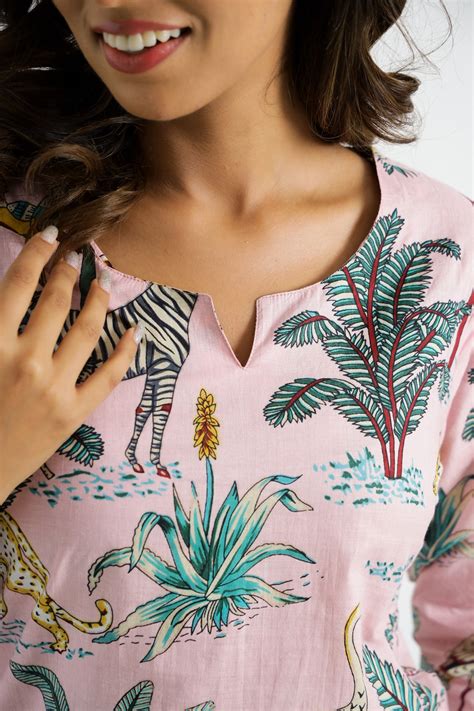 Pink Jungle Cotton Co-ord Set - Fun & Comfortable – Label Flavia