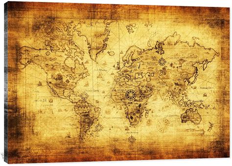 Large World Map Canvas Wall Art, The Rings Map India | Ubuy