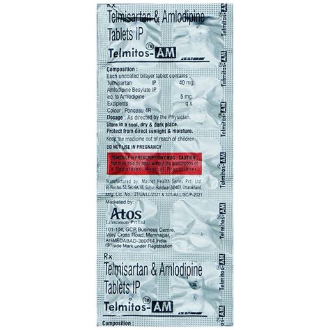 Telmitos-AM Tablet | Uses, Side Effects, Price | Apollo Pharmacy