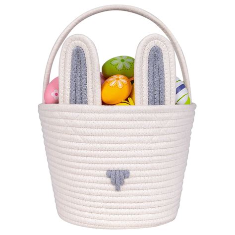CubesLand Easter Baskets Easter Egg Hunt Baskets for Kids, Cute Bunny ...