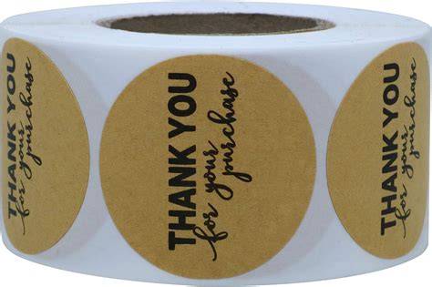 Buy Hybsk Kraft Paper Thank You for Your Purchase Stickers 1.5 Round ...