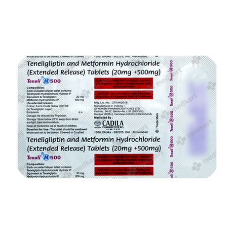 TENALI M 500MG TABLET 10'S, Price, Composition & Generic Alternatives ...